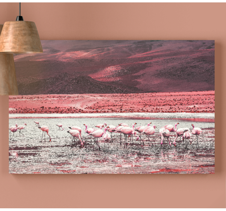 Kuş tablo sazlıkta flamingolar - TenStickers