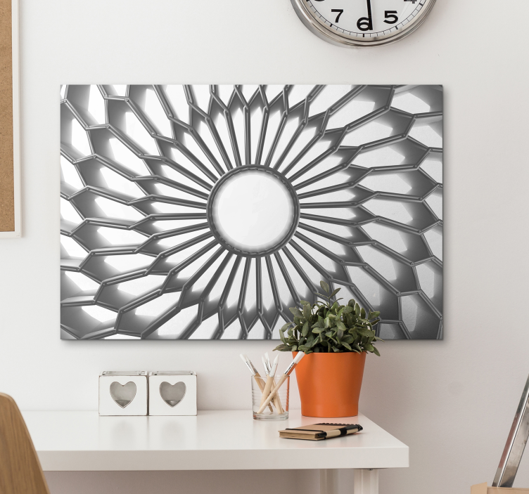 Mandala beyaz elmas 3d modern tuval duvar sanatı - TenStickers