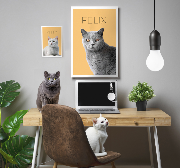 Minimalist Su Yapma Pet Portresi ofis tablo - TenStickers