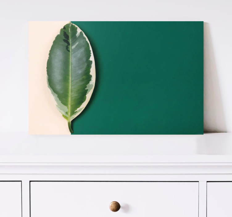 Modern boya yaprağı tasarımı bitki kanvas tabloları - TenStickers