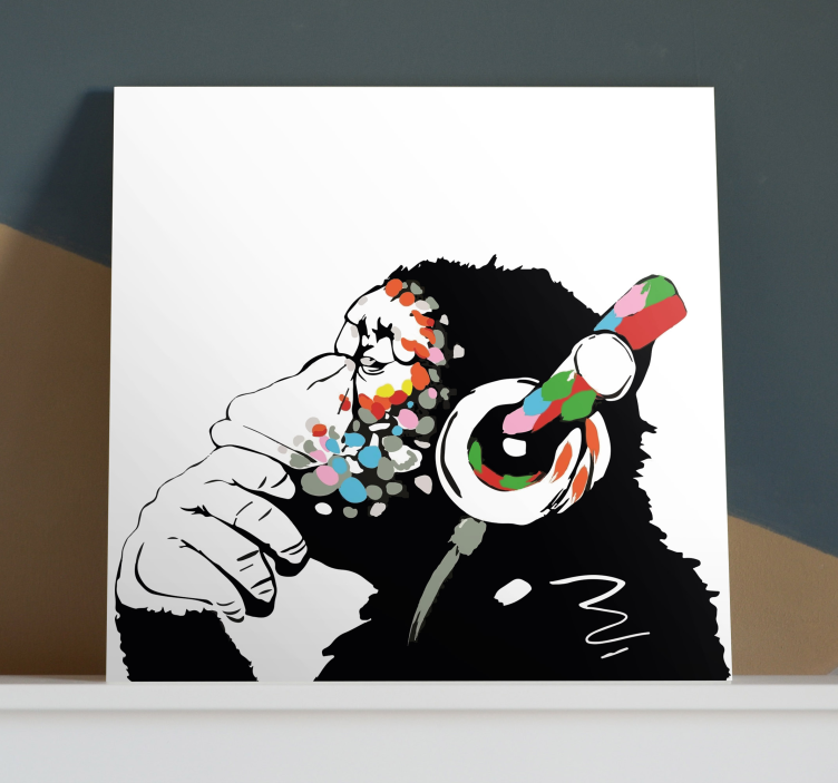 Mono banksy música müzik tuval sanatı - TenStickers