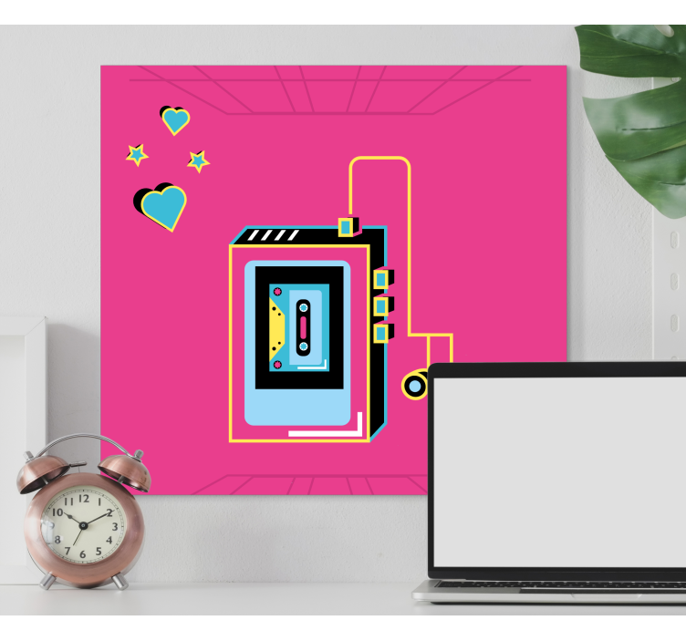 Müzik tablo retro kaset aşk - TenStickers