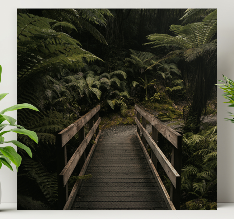 Orman ağacı duvar tuvalinde "doğa" köprüsü - TenStickers