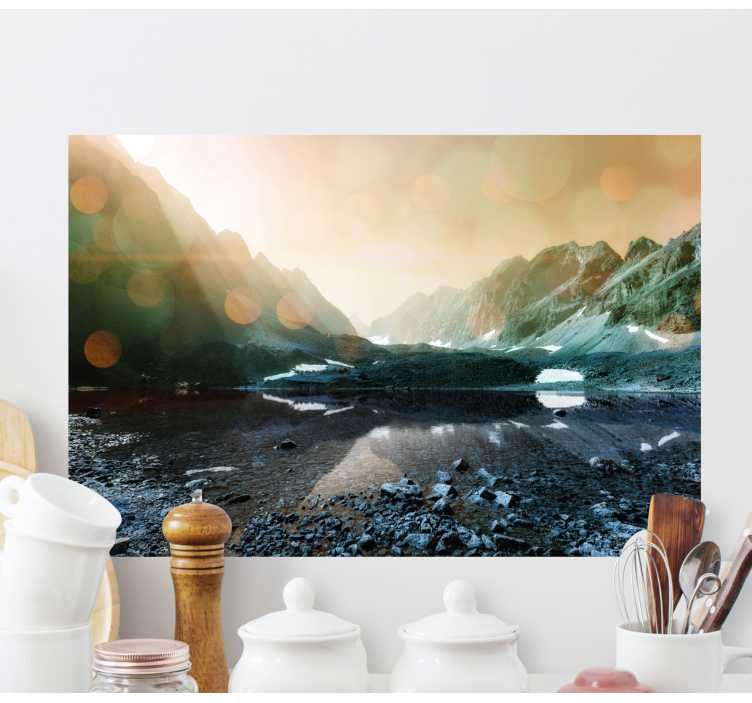 Orman ve göl, doğa manzara tuval - TenStickers