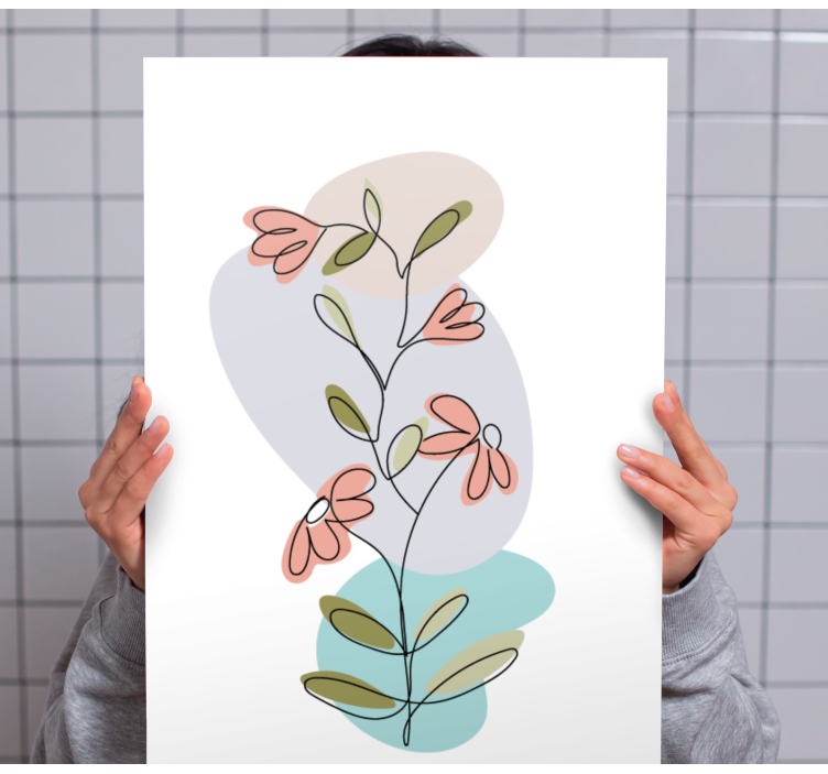 Papatya çiçekleri minimalist tasarım çiçek tuvali - TenStickers