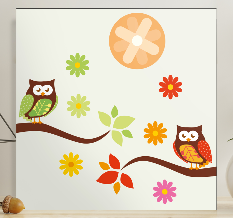 Patchwork hayvan baykuş tasarım kuş tuval - TenStickers