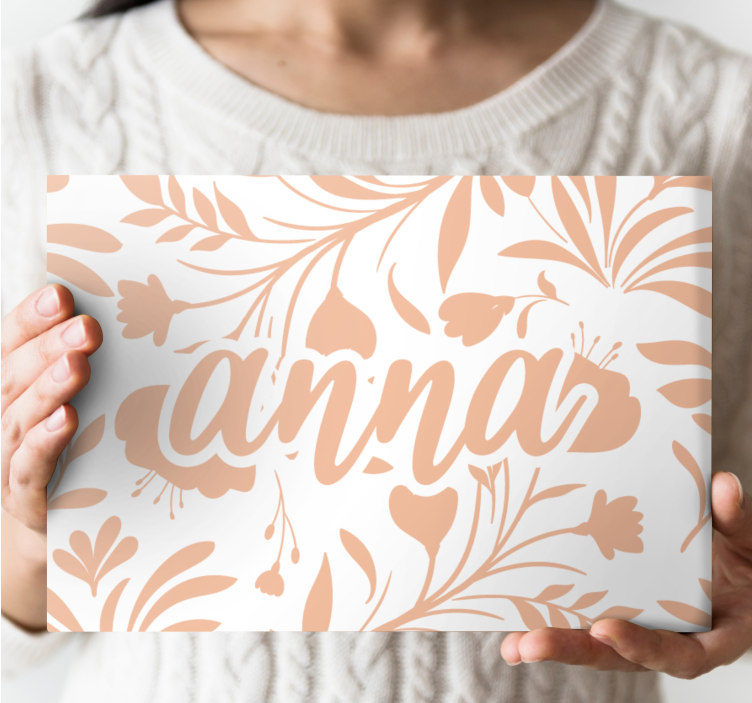 Pembe vintage yaprak deseni bitki kanvas tabloları - TenStickers