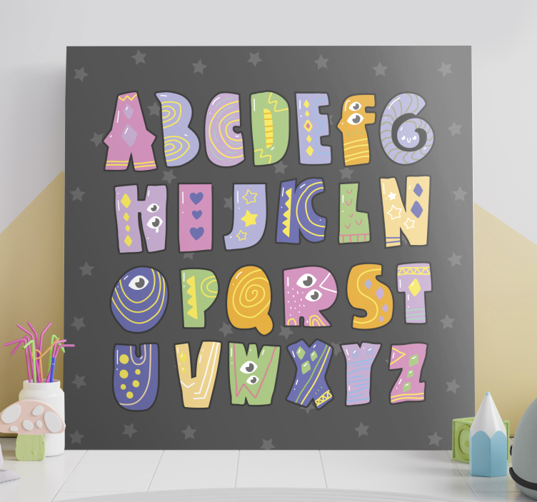 Renkli alfabe tuval baskılar - TenStickers