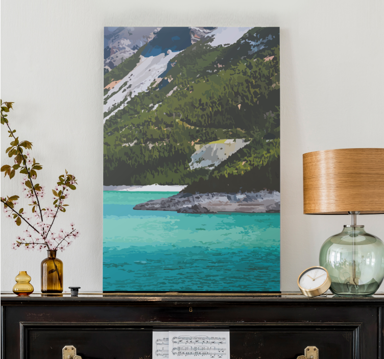 Sakin dağ manzarası tablo manzaraları - TenStickers