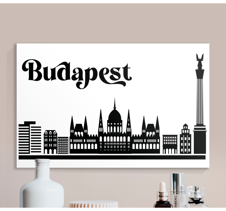 Şehirler ve Ülkeler kanvas tablo budapest silueti - TenStickers