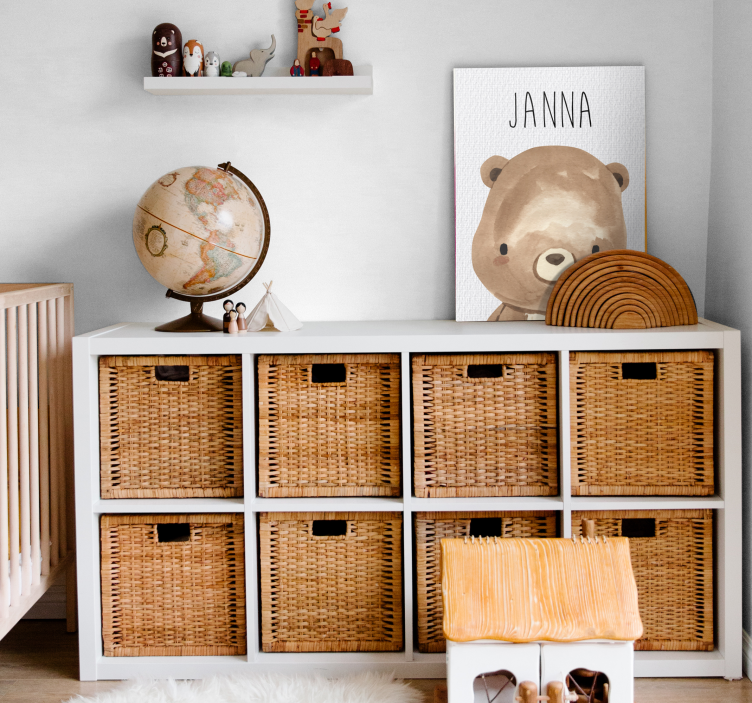 Isimli bebek ayı çocuk odası tablo - TenStickers