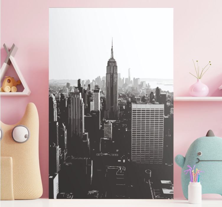 Siyah beyaz new york city kanvas tablo - TenStickers