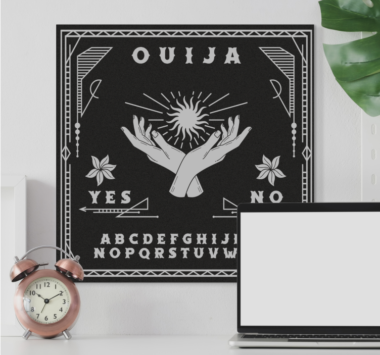 Siyah beyaz ouija tahtası ev kanvas tabloları - TenStickers