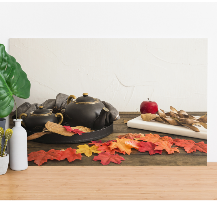 Sonbahar çay düzenlemesi tablo manzaraları - TenStickers