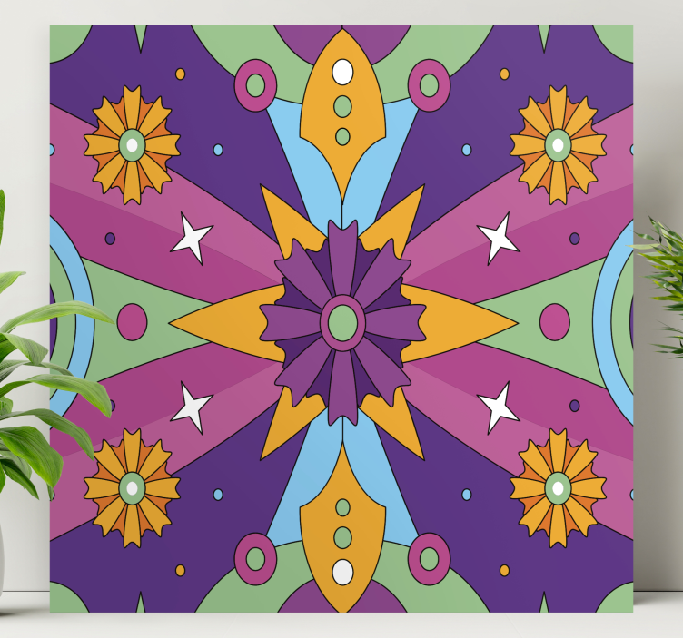 Soyut tablo - renkli geometrik desen - TenStickers