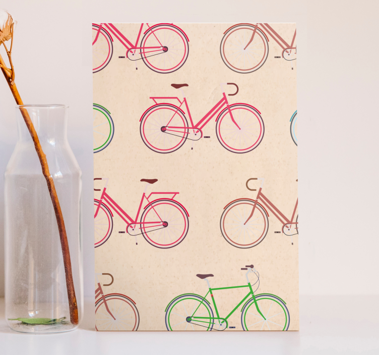 Spor kanvas tablo renkli bisiklet desenleri - TenStickers