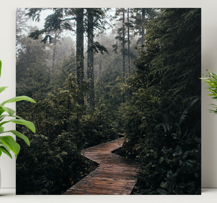 Tablo manzaraları sakin orman yolu - TenStickers