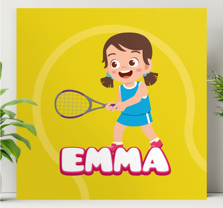Tennis kızı emma çiçekler ve bitkiler kanvas tablo - TenStickers