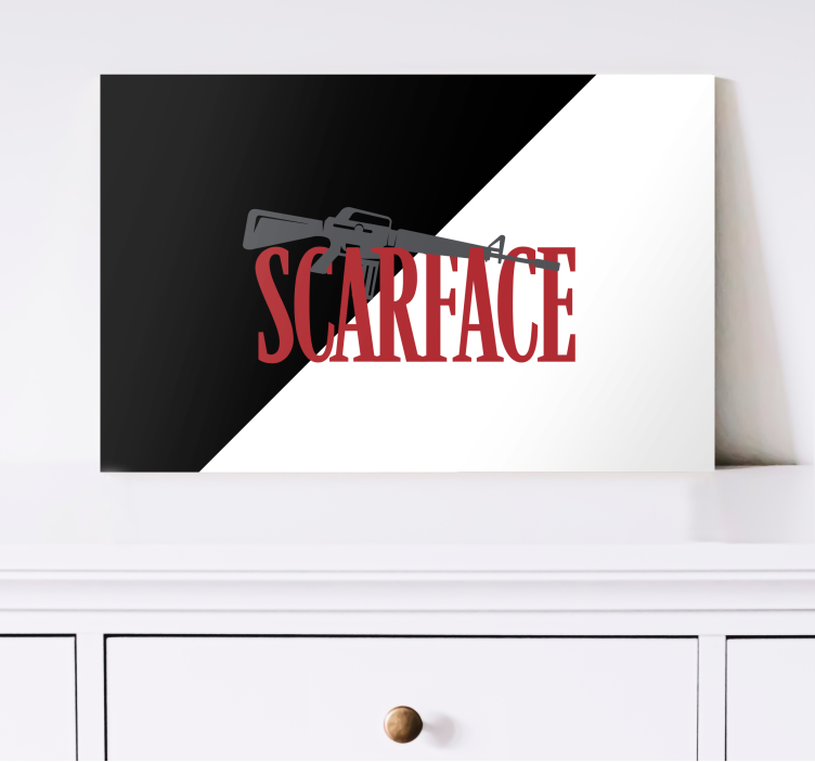 Video oyunlarının tablosu scarface tabanca logosu - TenStickers