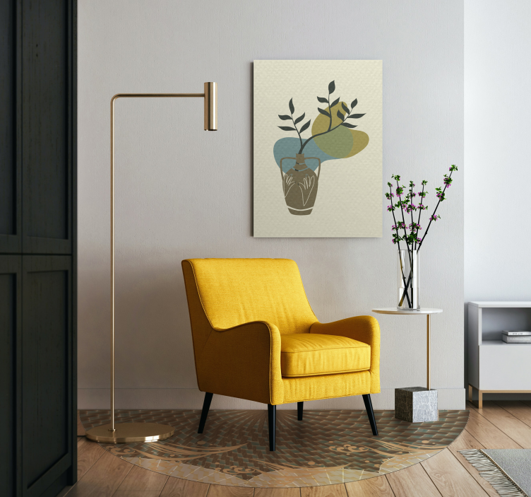 Yeşillikli vazo çiçekler ve bitkiler kanvas tablo - TenStickers