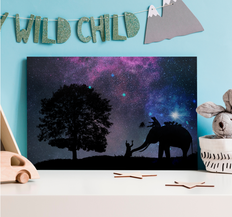 Yıldızlı yakın -fil modern tuval - TenStickers