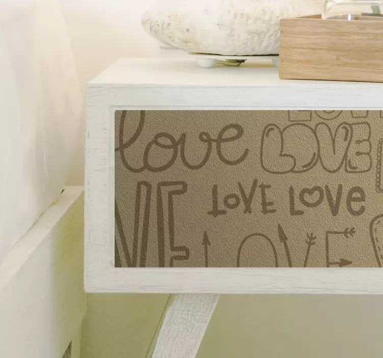 Aşk vintage metin mobilya çıkartması - TenStickers