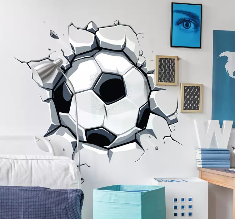 3d futbol çocuklar sticker futbol duvar sticker - TenStickers