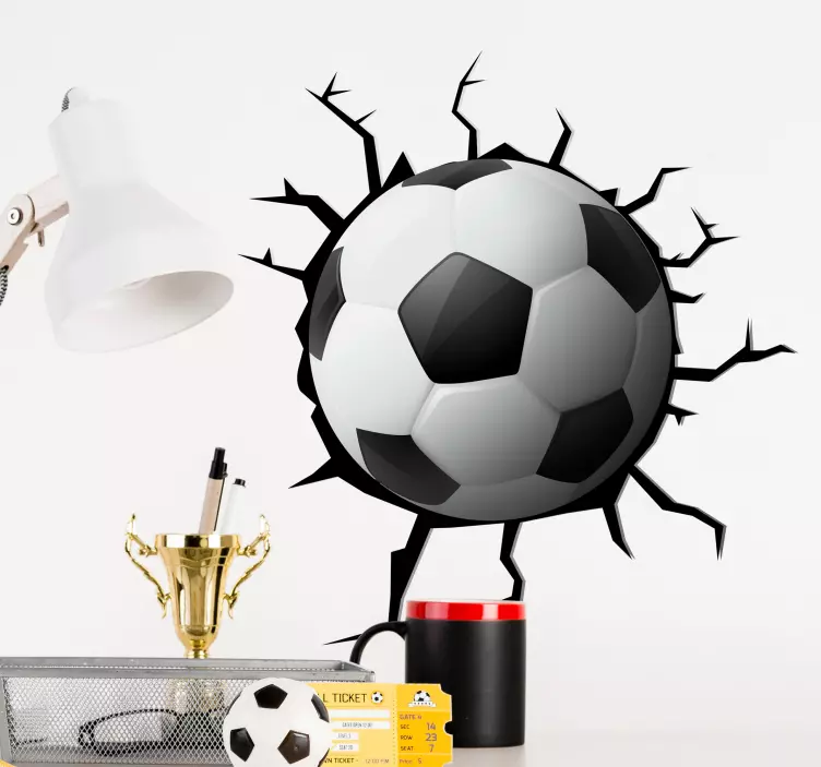 3d futbol duvar sticker - TenStickers