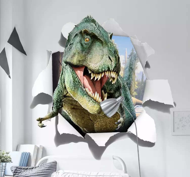 3d t-rex duvar sticker - TenStickers