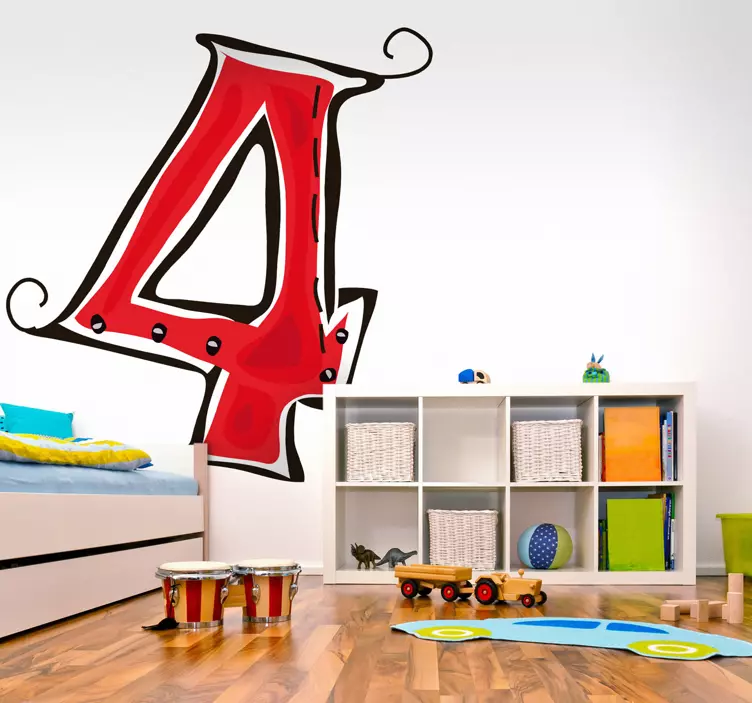 4 numara çıkartması - TenStickers