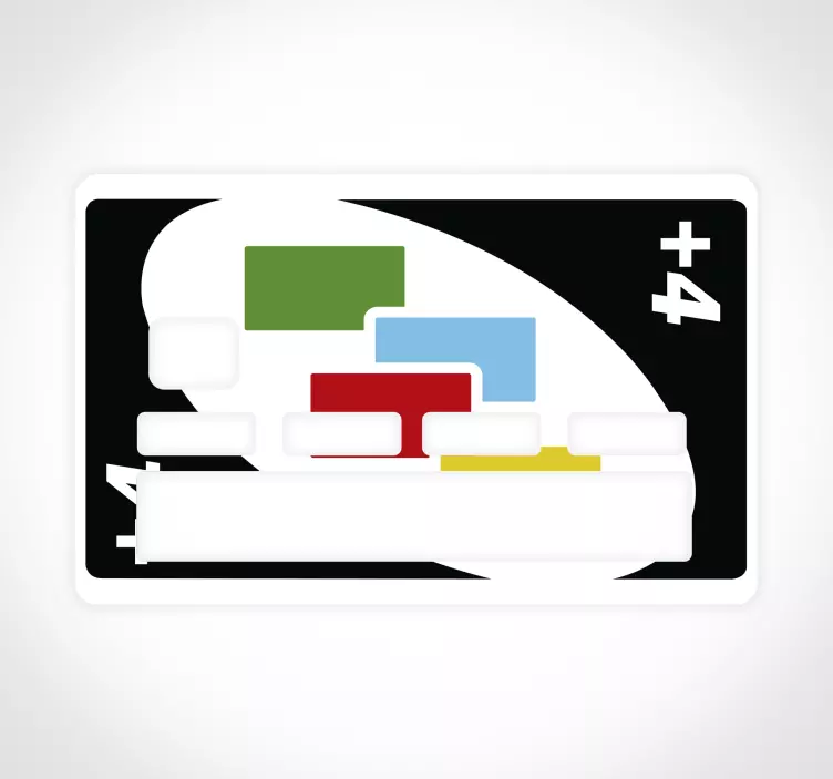 +4 uno kart oyunu kredi kartı çıkartması - TenStickers
