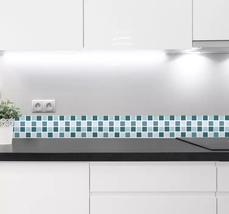 Serin tonları banyo mozaik karo transferi - TenStickers