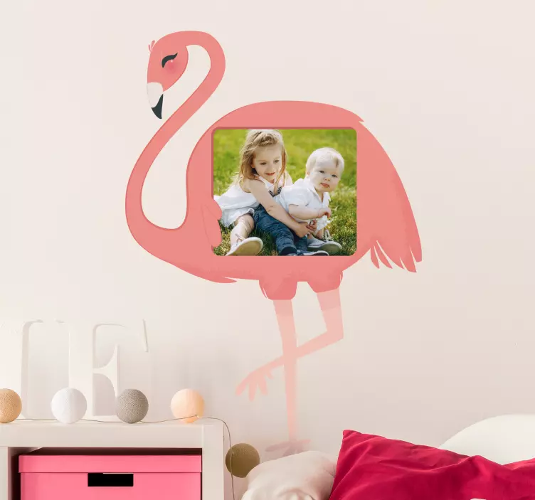 Flamingo fotoğraf özelleştirilebilir sticker - TenStickers