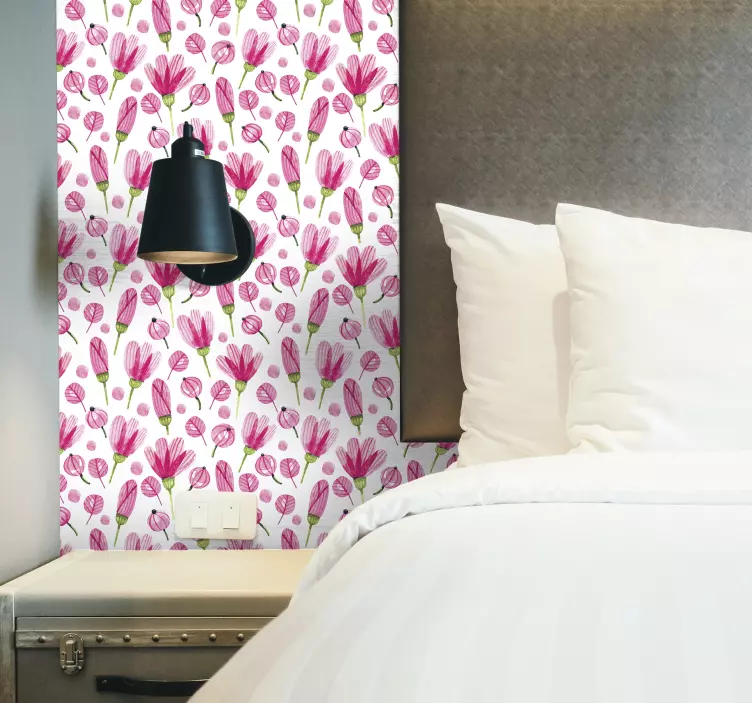 Ikea sticker pembe çiçekler - TenStickers