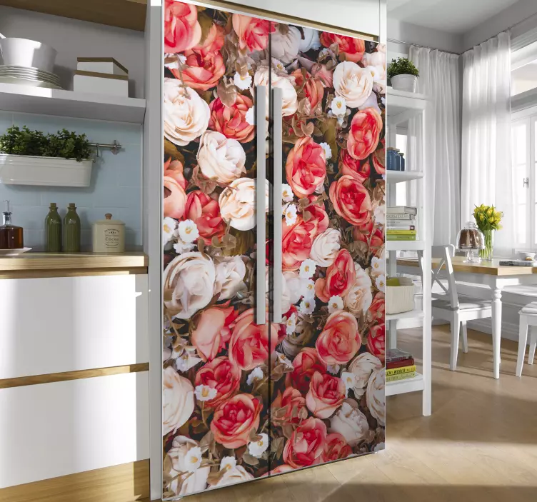 çiçekler bulaşık makinesi sticker - TenStickers