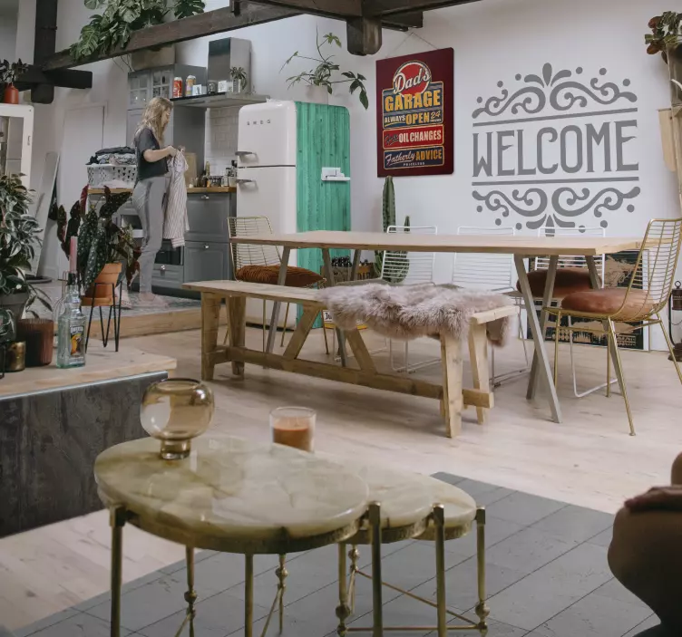 Nane yaşlı metalik doku buzdolabı çıkartması - TenStickers