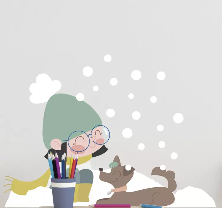 çocuklar çıkartmalar kış kız bebek - TenStickers