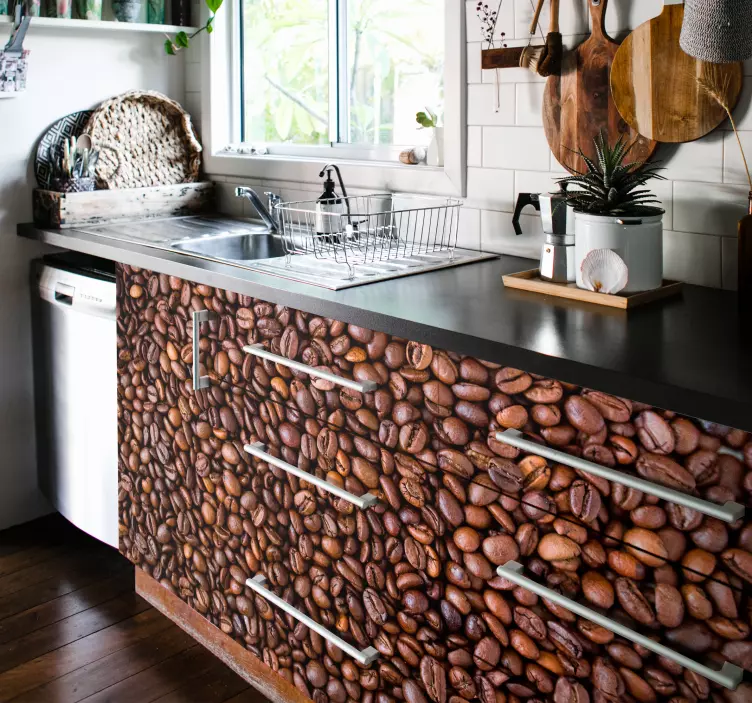 Kahve doku parçası duvar sticker - TenStickers