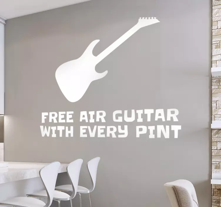 Her pint ile ücretsiz hava gitar duvar sticker - TenStickers