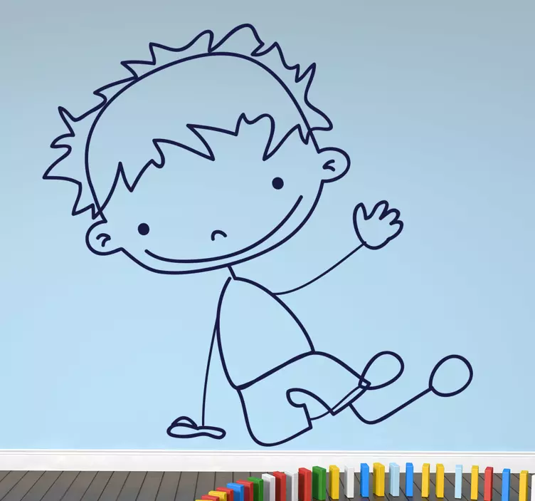 Katta oturan çocuk - TenStickers