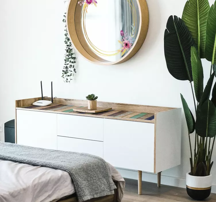 Mavi yaz ahşap mobilya sticker - TenStickers