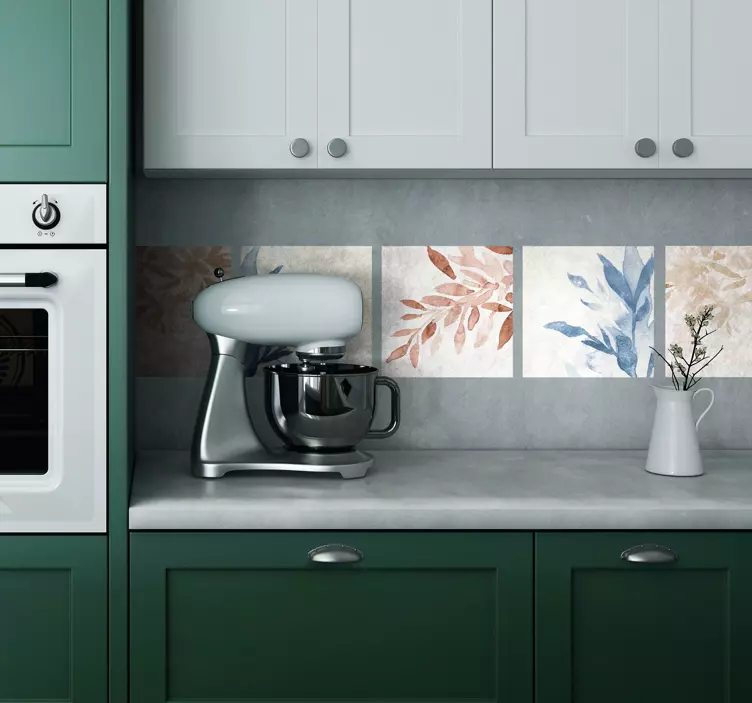 çiçekli suluboya deseni hayvan çıkartması - TenStickers