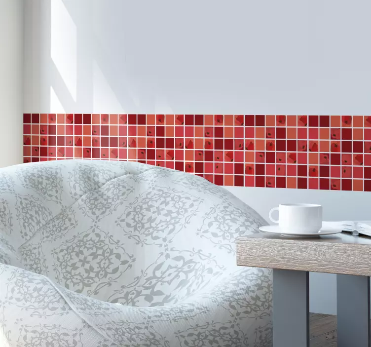 Haşhaş mozaik çini çıkartması - TenStickers