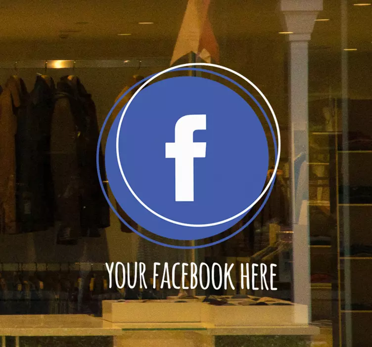 Kişiselleştirilmiş daire facebook pencere çıkartması - TenStickers