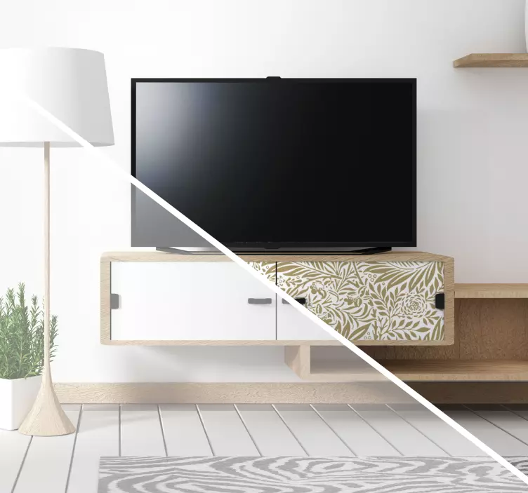 Vintage çiçek desenleri mobilya çıkartması - TenStickers