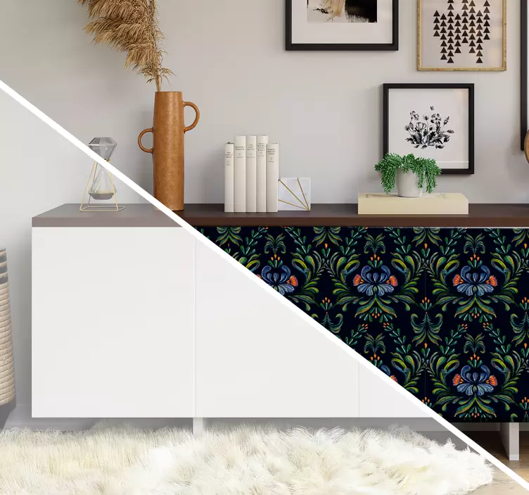 Renkli halk süsleme mobilya çıkartması - TenStickers