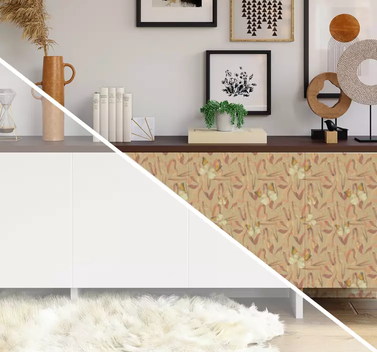 Sonbahar çiçek deseni hayvan çıkartması - TenStickers