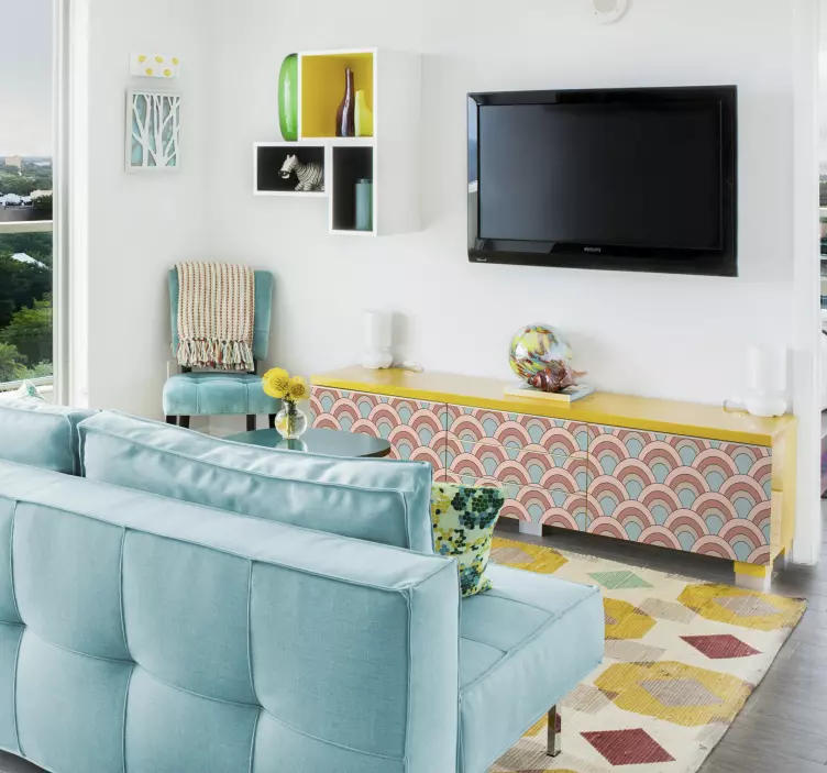 Kavisli desen dalgaları hayvan çıkartması - TenStickers