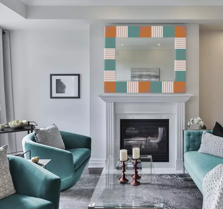 Renkli geometrik çerçeve hayvan çıkartması - TenStickers