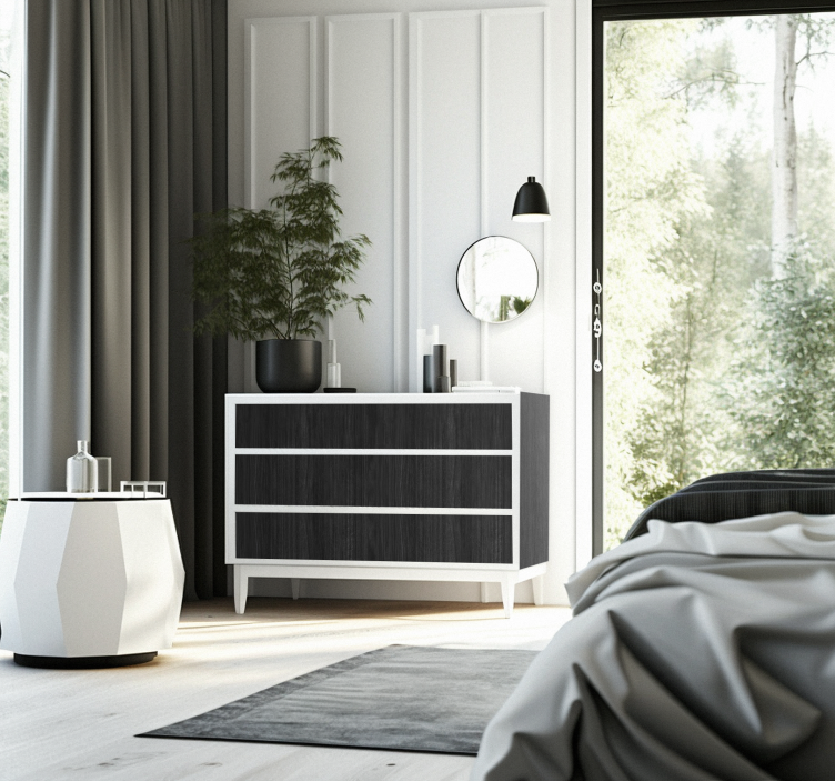 Kara Ahşap mobilya sticker - TenStickers